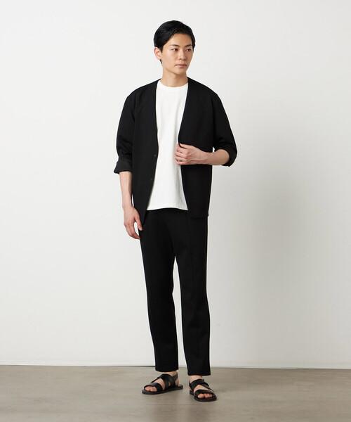 COMME CA ISM(コムサイズム)の「【セットアップ対応】ダンボールニット ノーカラージャケット(ノーカラージャケット・メンズ・チャコール/ブラック・SMALL/MEDIUM/LARGE)」の9枚目の写真