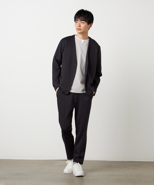 COMME CA ISM(コムサイズム)の「【セットアップ対応】ダンボールニット ノーカラージャケット(ノーカラージャケット・メンズ・チャコール/ブラック・SMALL/MEDIUM/LARGE)」の12枚目の写真