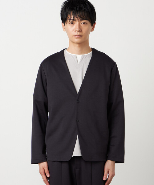 COMME CA ISM(コムサイズム)の「【セットアップ対応】ダンボールニット ノーカラージャケット(ノーカラージャケット・メンズ・チャコール/ブラック・SMALL/MEDIUM/LARGE)」の14枚目の写真