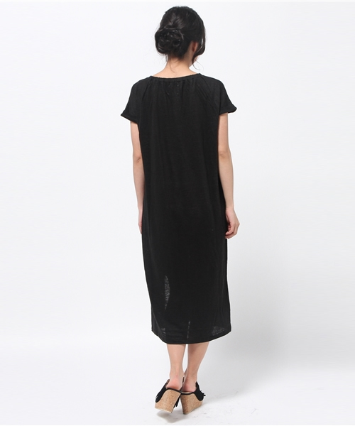 OUTLET（アウトレット）の「【Discoat Parisien】ガーゼ天竺スリット入リマキシOP（ワンピース・レディース・キャメル/杢グレー/スミクロ・FREE）」の6枚目の写真