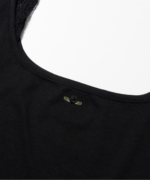 FANCY CLUB(ファンシークラブ)の「【FANCY CLUB】 LACE SQUARE NECK TOP / 【ファンシークラブ】レーススクエアネックレイヤード半袖Tシャツ(Tシャツ/カットソー・レディース・グレー/ブラック・ONE SIZE)」の13枚目の写真