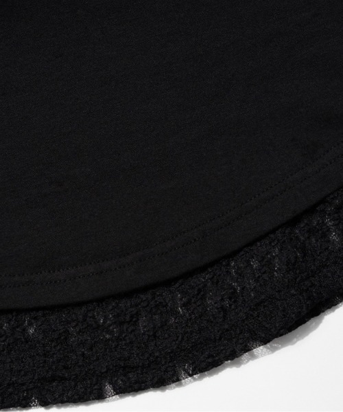 FANCY CLUB(ファンシークラブ)の「【FANCY CLUB】 LACE SQUARE NECK TOP / 【ファンシークラブ】レーススクエアネックレイヤード半袖Tシャツ(Tシャツ/カットソー・レディース・グレー/ブラック・ONE SIZE)」の12枚目の写真