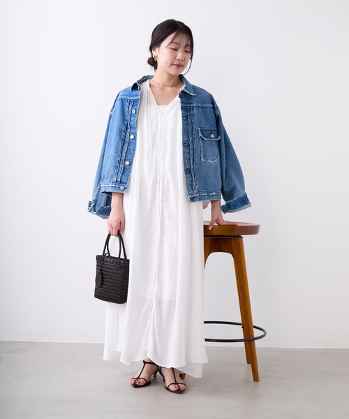 MICA&DEAL（マイカ＆ディール）の「インドリネンギャザーワンピース（ワンピース・レディース・ブラック/ブラウン/オフホワイト・FREE）」の13枚目の写真