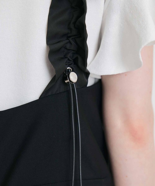 PICCIN PERLA（ピッチンペルラ）の「パールストッパーギャザーストラップサロペット（サロペット/オーバーオール・レディース・ブラック・M）」の15枚目の写真