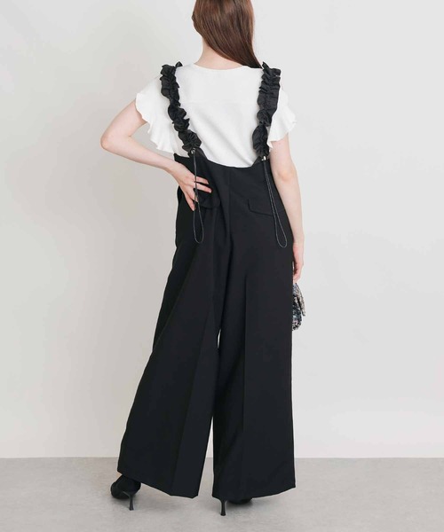 PICCIN PERLA（ピッチンペルラ）の「パールストッパーギャザーストラップサロペット（サロペット/オーバーオール・レディース・ブラック・M）」の6枚目の写真