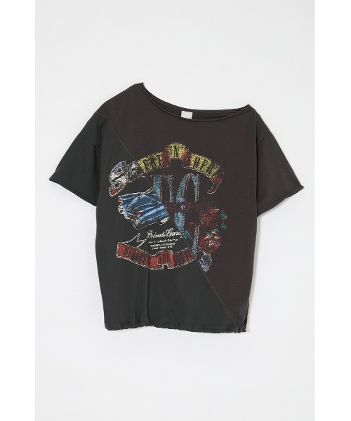 MOUSSY(マウジー)の「REMAKE LIKE ONE SHOULDER Tシャツ(Tシャツ/カットソー・レディース・オフホワイト/レッド/ブルー/ライトブラック・FREE)」の3枚目の写真