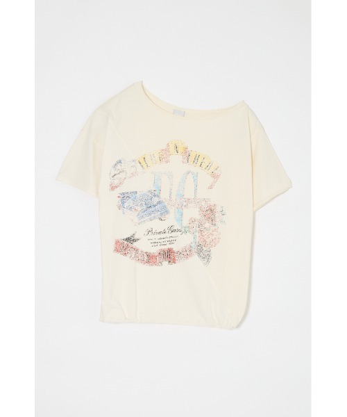 MOUSSY(マウジー)の「REMAKE LIKE ONE SHOULDER Tシャツ(Tシャツ/カットソー・レディース・オフホワイト/レッド/ブルー/ライトブラック・FREE)」の7枚目の写真