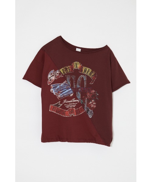 MOUSSY(マウジー)の「REMAKE LIKE ONE SHOULDER Tシャツ(Tシャツ/カットソー・レディース・オフホワイト/レッド/ブルー/ライトブラック・FREE)」の6枚目の写真