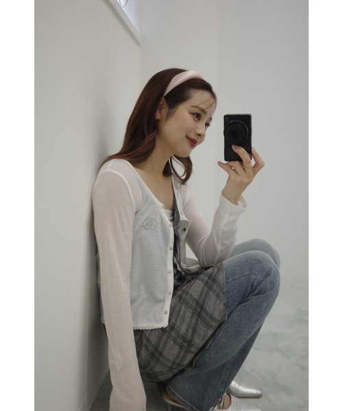 JUMELLE(ジュメロ)の「バイアスチェックキャミワンピ(ワンピース・レディース・グレー・MEDIUM)」の3枚目の写真