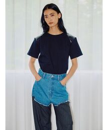 null.（ヌル）の「レザーパワショルTシャツ（Tシャツ/カットソー）」