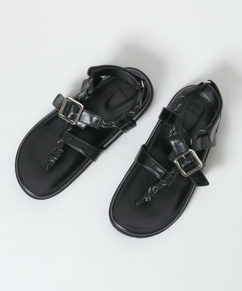JEANASIS(ジーナシス)の「バックルロープトングサンダル/861894(サンダル・レディース・ブラック/シルバー・LARGE/MEDIUM)」の2枚目の写真
