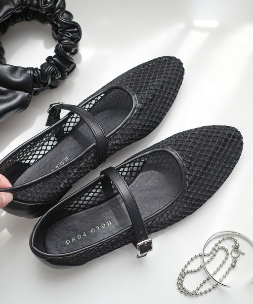 AmiAmi(アミアミ)の「アーモンドトゥシアーメリージェーン / チュール メッシュパンプス(パンプス・レディース・ブラック/ブラック系その他・38/37/36/39)」の19枚目の写真