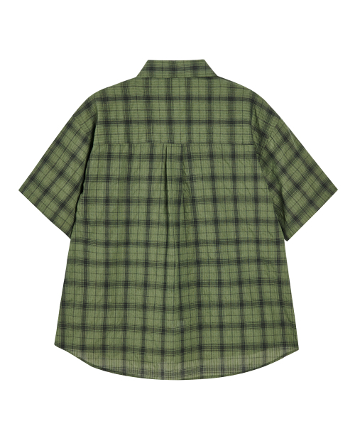 AKECII（アケシ）の「エルスモークチェック半袖シャツ_カーキ（シャツ/ブラウス・メンズ・その他・MEDIUM/LARGE）」の6枚目の写真