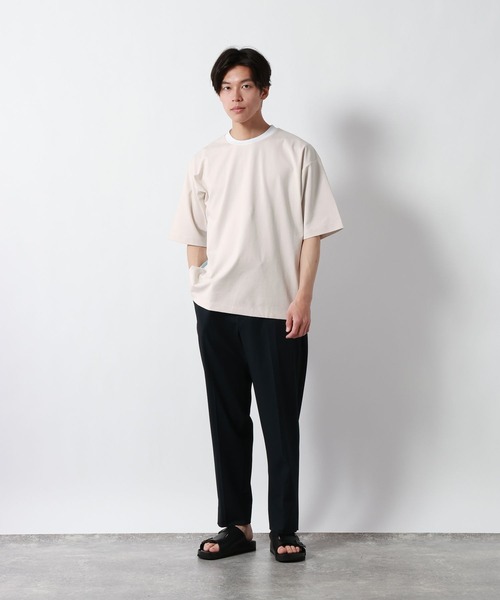 GLOBAL WORK（グローバルワーク）の「ポンチラインTシャツ/半袖/877727（Tシャツ/カットソー・メンズ・ネイビー/アイボリー/モカ・X-LARGE/LARGE/MEDIUM/SMALL）」の10枚目の写真