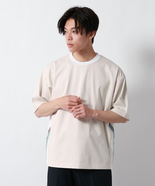 GLOBAL WORK（グローバルワーク）の「ポンチラインTシャツ/半袖/877727（Tシャツ/カットソー・メンズ・ネイビー/アイボリー/モカ・X-LARGE/LARGE/MEDIUM/SMALL）」の13枚目の写真