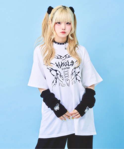 Hauls(ハウルズ)の「てらじ×Hauls コラボBIGTEE②(Tシャツ/カットソー・レディース・ホワイト/ブラック・FREE)」の1枚目の写真
