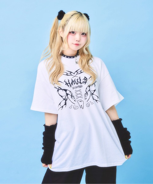 Hauls(ハウルズ)の「てらじ×Hauls コラボBIGTEE②(Tシャツ/カットソー・レディース・ホワイト/ブラック・FREE)」の6枚目の写真