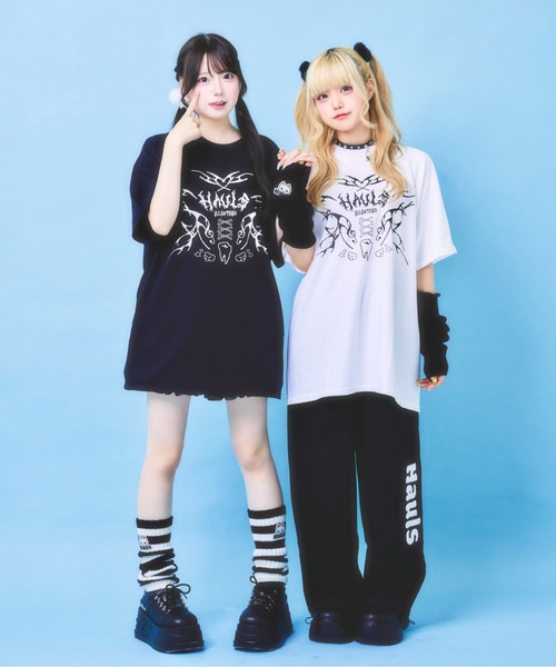 Hauls(ハウルズ)の「てらじ×Hauls コラボBIGTEE②(Tシャツ/カットソー・レディース・ホワイト/ブラック・FREE)」の3枚目の写真