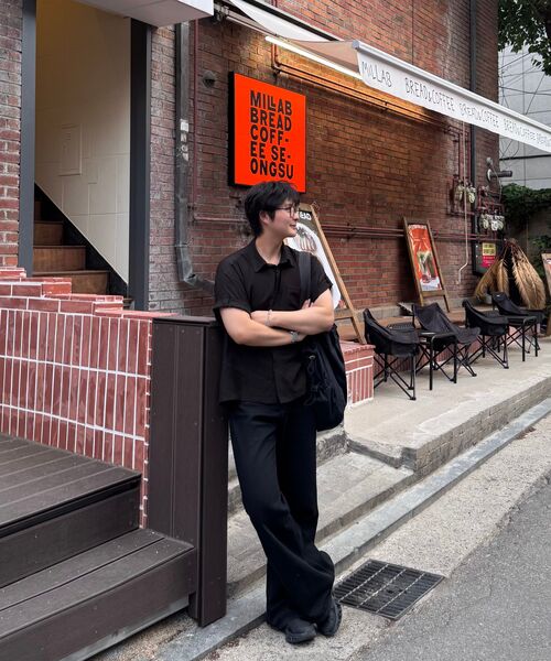 DECOROSO（デコローゾ）の「リンクルテクスチャー半袖ロールアップシャツ[ブラック]（シャツ/ブラウス・メンズ・その他・LARGE/X-LARGE）」の19枚目の写真