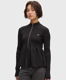 FRED PERRY | Zip-Through Peplum Cardigan/ジップスルーペプラムカーディガン(カーディガン/ボレロ)
