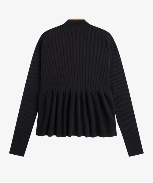 FRED PERRY(フレッドペリー)の「Zip-Through Peplum Cardigan/ジップスルーペプラムカーディガン(カーディガン/ボレロ・レディース・ブラック・10)」の5枚目の写真