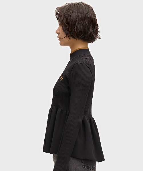 FRED PERRY(フレッドペリー)の「Zip-Through Peplum Cardigan/ジップスルーペプラムカーディガン(カーディガン/ボレロ・レディース・ブラック・10)」の11枚目の写真