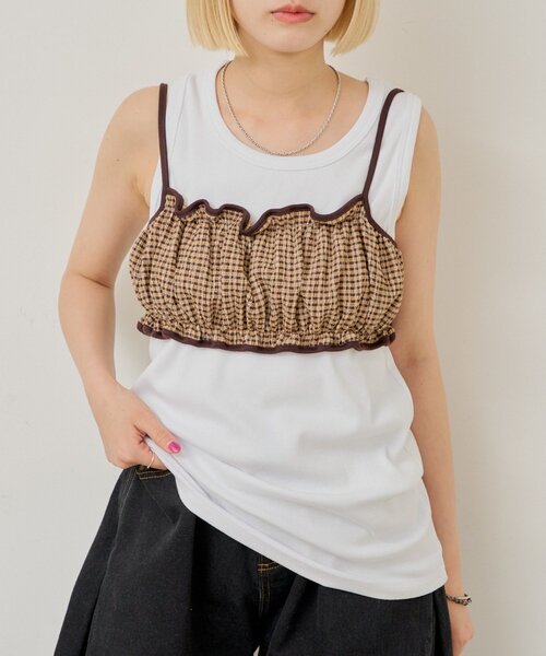 WHIMSIC(ウィムジック)の「【UNISEX/2サイズ展開】リブタンクトップ(タンクトップ・メンズ・パープル/イエロー/チャコールグレー/ホワイト・2/1)」の1枚目の写真