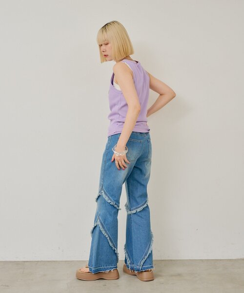 WHIMSIC(ウィムジック)の「【UNISEX/2サイズ展開】リブタンクトップ(タンクトップ・メンズ・パープル/イエロー/チャコールグレー/ホワイト・2/1)」の21枚目の写真
