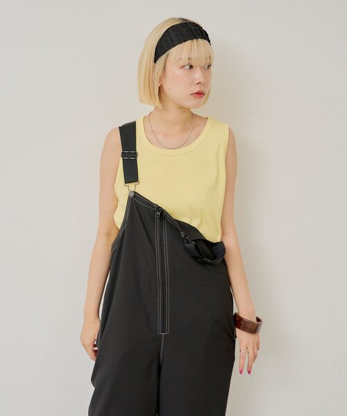 WHIMSIC(ウィムジック)の「【UNISEX/2サイズ展開】リブタンクトップ(タンクトップ・メンズ・パープル/イエロー/チャコールグレー/ホワイト・2/1)」の16枚目の写真