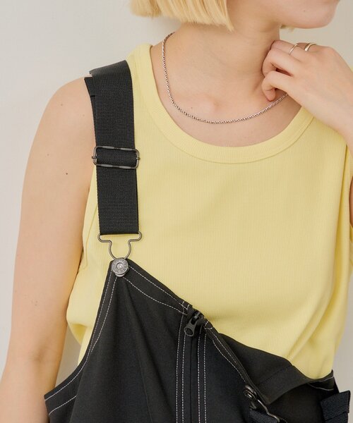WHIMSIC(ウィムジック)の「【UNISEX/2サイズ展開】リブタンクトップ(タンクトップ・メンズ・パープル/イエロー/チャコールグレー/ホワイト・2/1)」の6枚目の写真