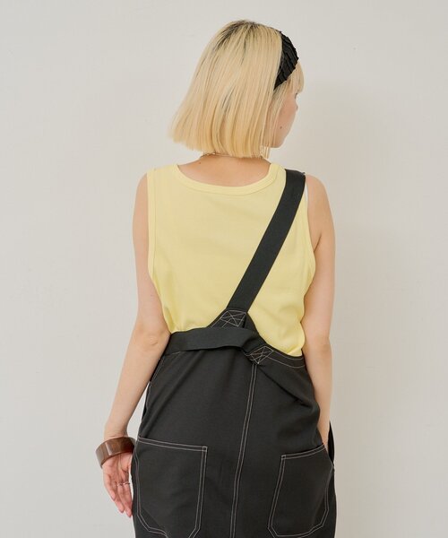 WHIMSIC(ウィムジック)の「【UNISEX/2サイズ展開】リブタンクトップ(タンクトップ・メンズ・パープル/イエロー/チャコールグレー/ホワイト・2/1)」の7枚目の写真