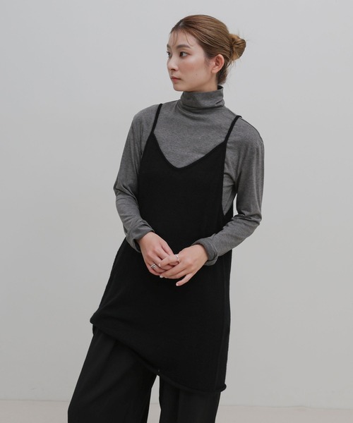 select MOCA(セレクトモカ)の「モヘアライクキャミチュニック(ベスト・レディース・ホワイト/ブラック/グレイッシュベージュ・FREE)」の1枚目の写真