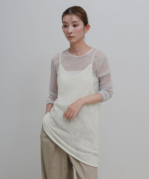 select MOCA(セレクトモカ)の「モヘアライクキャミチュニック(ベスト・レディース・ホワイト/ブラック/グレイッシュベージュ・FREE)」の11枚目の写真