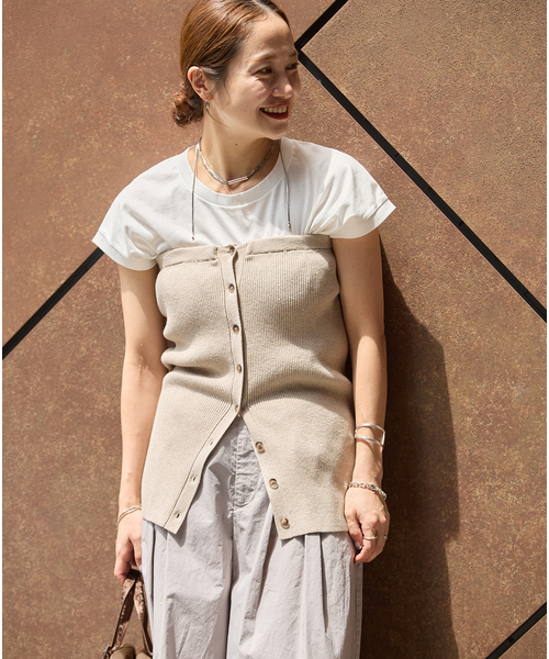 JOURNAL STANDARD(ジャーナルスタンダード)の「ウォッシャブルコットンシルクミックス ビスチェ(その他トップス・レディース・グレー/ベージュ・FREE)」の17枚目の写真
