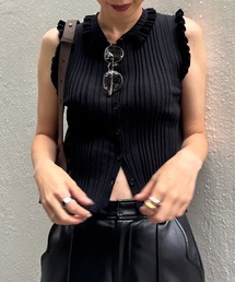 Ameri（アメリ）の「COMPACT FRILL COLLAR KNIT（ニット/セーター）」