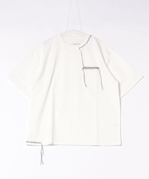 ARCHIVER（アーカイバ）の「/ATELANE/ストレッチポンチ フラワープリント、ハンドステッチ、S/S Tee（Tシャツ/カットソー・メンズ・ブラック系/ホワイト系/ブルー・LARGE）」の2枚目の写真