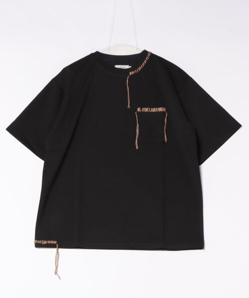 ARCHIVER（アーカイバ）の「/ATELANE/ストレッチポンチ フラワープリント、ハンドステッチ、S/S Tee（Tシャツ/カットソー・メンズ・ブラック系/ホワイト系/ブルー・LARGE）」の3枚目の写真
