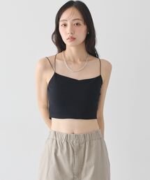 【接触冷感・抗菌防臭】カップ付ショート丈キャミソール