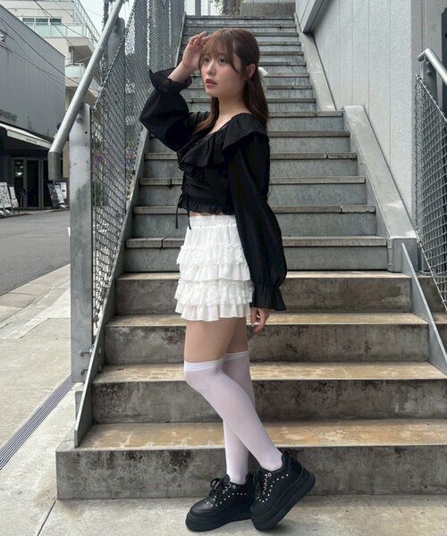 continuer de NICE CLAUP（コンティニューデナイスクラップ）の「ラッフルボレロ&キャミset（シャツ/ブラウス・レディース・ブラック/ブラウン/ピンク/ベージュ系その他/ブルー系その他・FREE）」の11枚目の写真