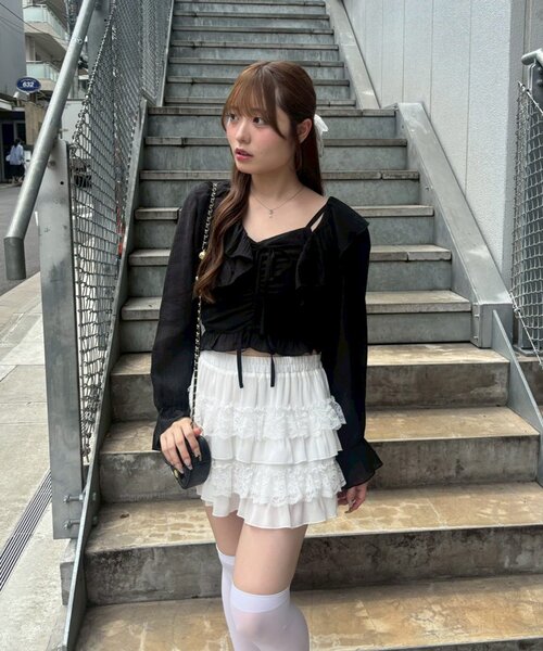 continuer de NICE CLAUP（コンティニューデナイスクラップ）の「ラッフルボレロ&キャミset（シャツ/ブラウス・レディース・ブラック/ブラウン/ピンク/ベージュ系その他/ブルー系その他・FREE）」の13枚目の写真