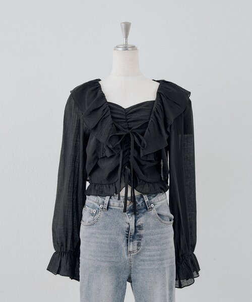 continuer de NICE CLAUP（コンティニューデナイスクラップ）の「ラッフルボレロ&キャミset（シャツ/ブラウス・レディース・ブラック/ブラウン/ピンク/ベージュ系その他/ブルー系その他・FREE）」の16枚目の写真