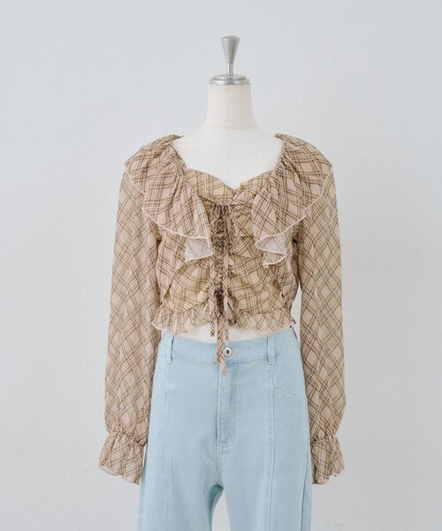 continuer de NICE CLAUP（コンティニューデナイスクラップ）の「ラッフルボレロ&キャミset（シャツ/ブラウス・レディース・ブラック/ブラウン/ピンク/ベージュ系その他/ブルー系その他・FREE）」の10枚目の写真