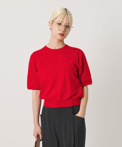 BEAUTY&YOUTH UNITED ARROWS(ビューティーアンドユースユナイテッドアローズ)の「コットンスラブ スカラップ ニットプルオーバー ウォッシャブル(ニット/セーター・レディース・オフホワイト/レッド/ブラック・FREE)」の22枚目の写真