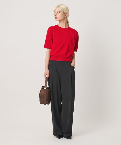 BEAUTY&YOUTH UNITED ARROWS(ビューティーアンドユースユナイテッドアローズ)の「コットンスラブ スカラップ ニットプルオーバー ウォッシャブル(ニット/セーター・レディース・オフホワイト/レッド/ブラック・FREE)」の21枚目の写真