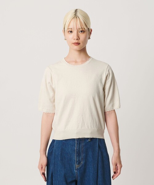 BEAUTY&YOUTH UNITED ARROWS(ビューティーアンドユースユナイテッドアローズ)の「コットンスラブ スカラップ ニットプルオーバー ウォッシャブル(ニット/セーター・レディース・オフホワイト/レッド/ブラック・FREE)」の20枚目の写真