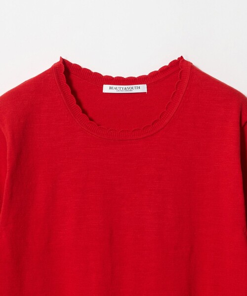 BEAUTY&YOUTH UNITED ARROWS(ビューティーアンドユースユナイテッドアローズ)の「コットンスラブ スカラップ ニットプルオーバー ウォッシャブル(ニット/セーター・レディース・オフホワイト/レッド/ブラック・FREE)」の16枚目の写真