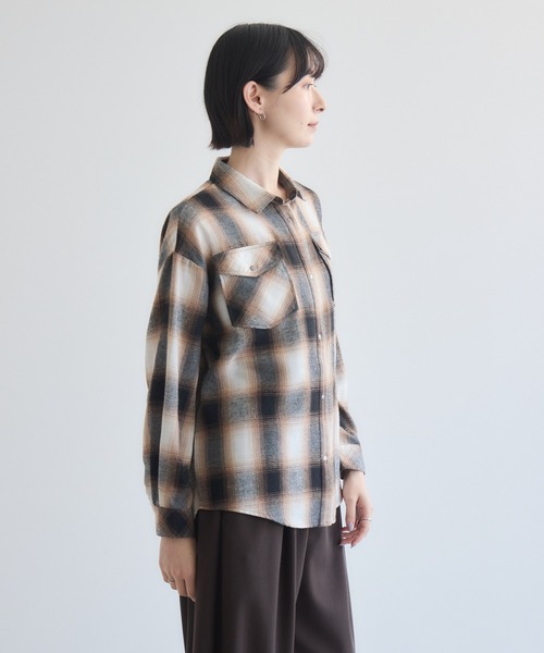 Paradise Picnic（パラダイスピクニック）の「33℃  チェックウエスタンライクシャツ（シャツ/ブラウス・レディース・ブラック/ベージュ・FREE）」の13枚目の写真