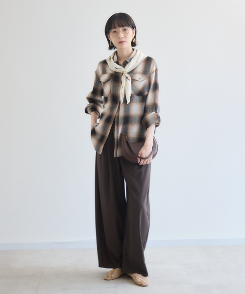 Paradise Picnic（パラダイスピクニック）の「33℃  チェックウエスタンライクシャツ（シャツ/ブラウス・レディース・ブラック/ベージュ・FREE）」の6枚目の写真