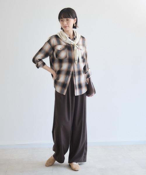 Paradise Picnic（パラダイスピクニック）の「33℃  チェックウエスタンライクシャツ（シャツ/ブラウス・レディース・ブラック/ベージュ・FREE）」の7枚目の写真