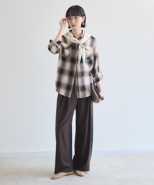 Paradise Picnic（パラダイスピクニック）の「33℃  チェックウエスタンライクシャツ（シャツ/ブラウス・レディース・ブラック/ベージュ・FREE）」の8枚目の写真